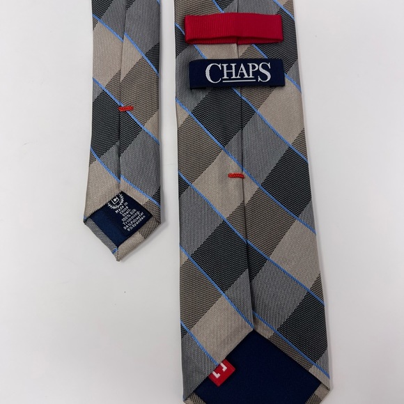 Chaps Neck Tie, plaid, checker, silk,‎ classic, preppy, dressy, office, work - Picture 4 of 7